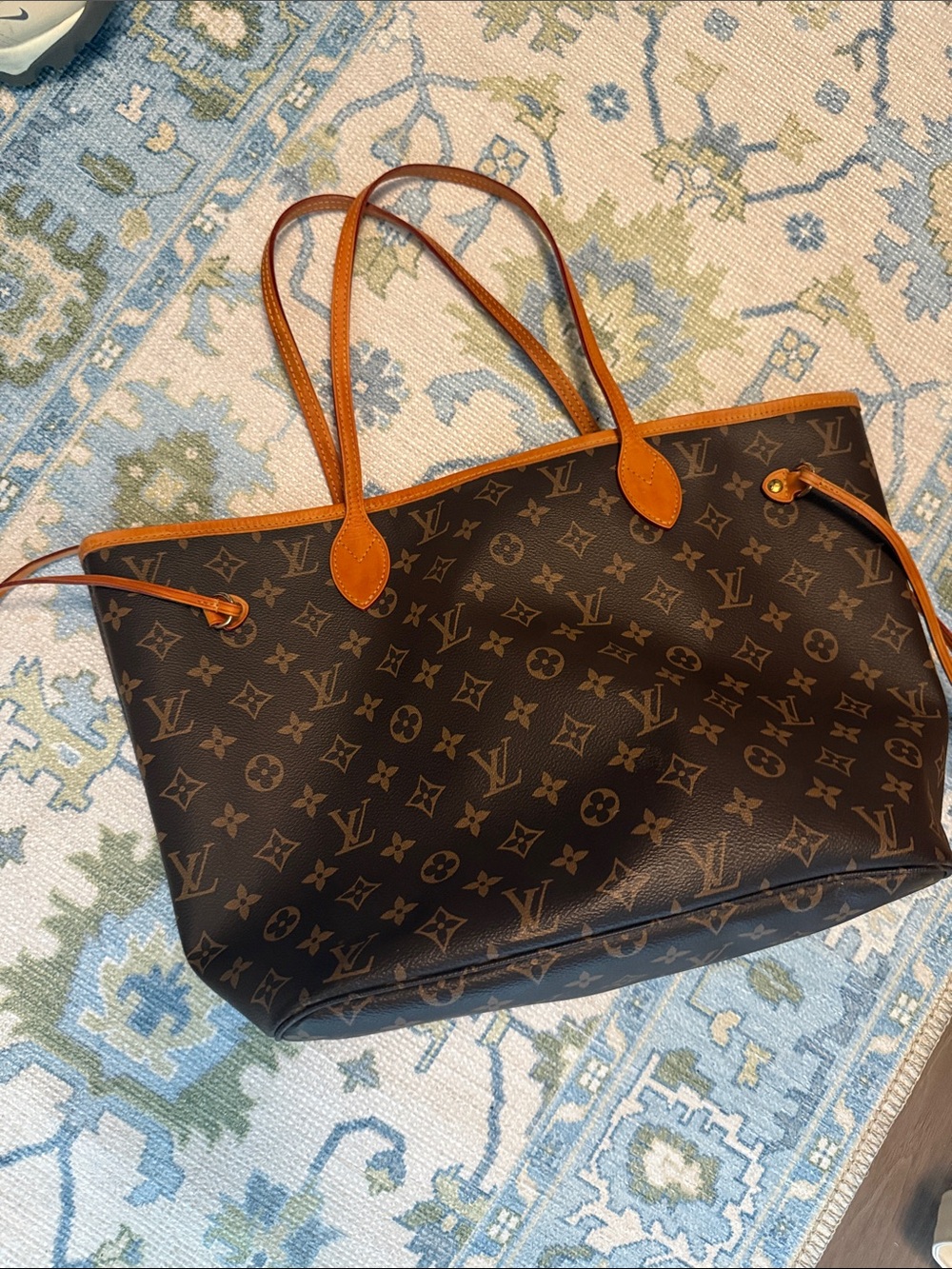 Louis Vuitton Brown Monogram Neverfull-Style Tote with Tan Trim
